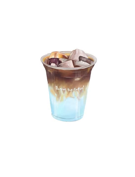 Iced Blue Sunset Latte蓝柑蓝生椰拿铁